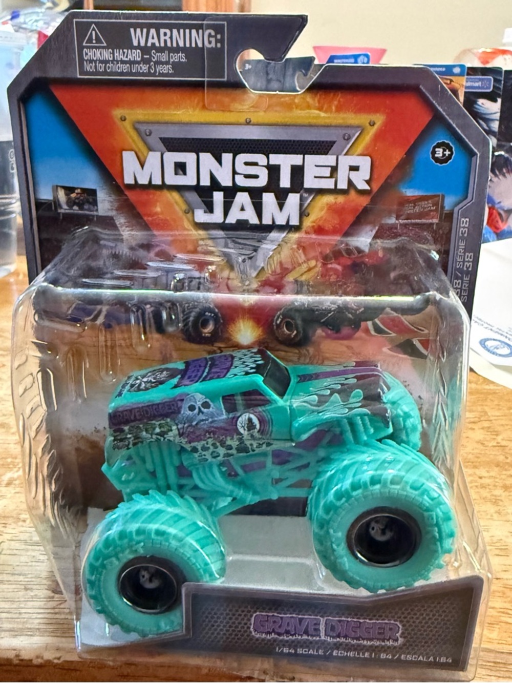 Grave Digger Monster Jam Teal Monster Truck Toy - Monster Jam
